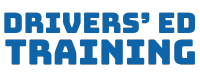Drivers' ed training in blue letters