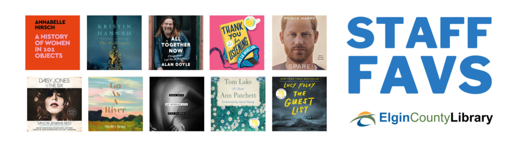 Staff favs with covers of various audiobooks